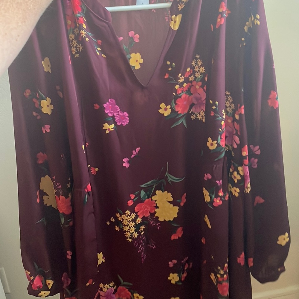 Maroon Paper Bag type dress